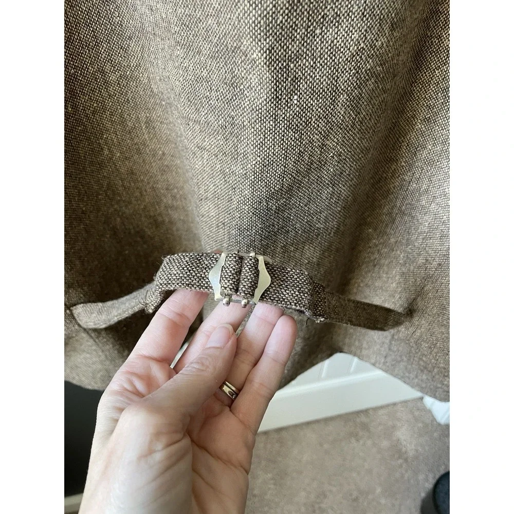 Gioberti Brown Herringbone Tweed Vest Waistcoat 5-Button Satin Back Sz 4XL *Read